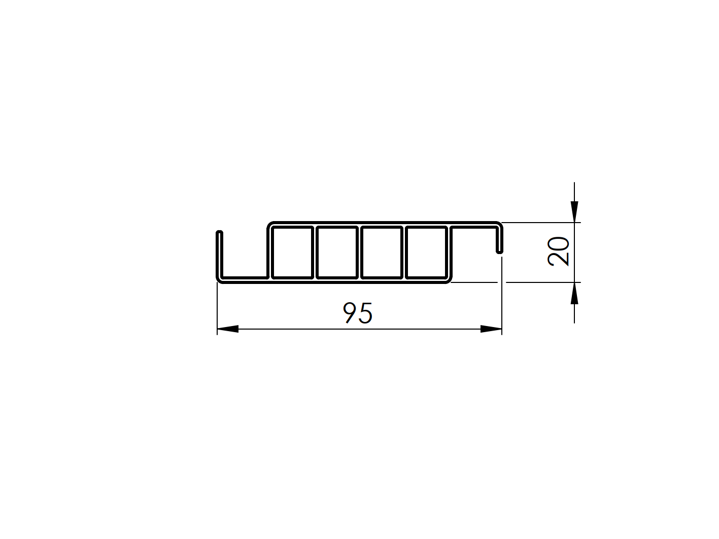 Zaunfuellung Aluminium 20x95 mm 2400 mm strukturiert weiss-89.FGSWS20X952400R9003