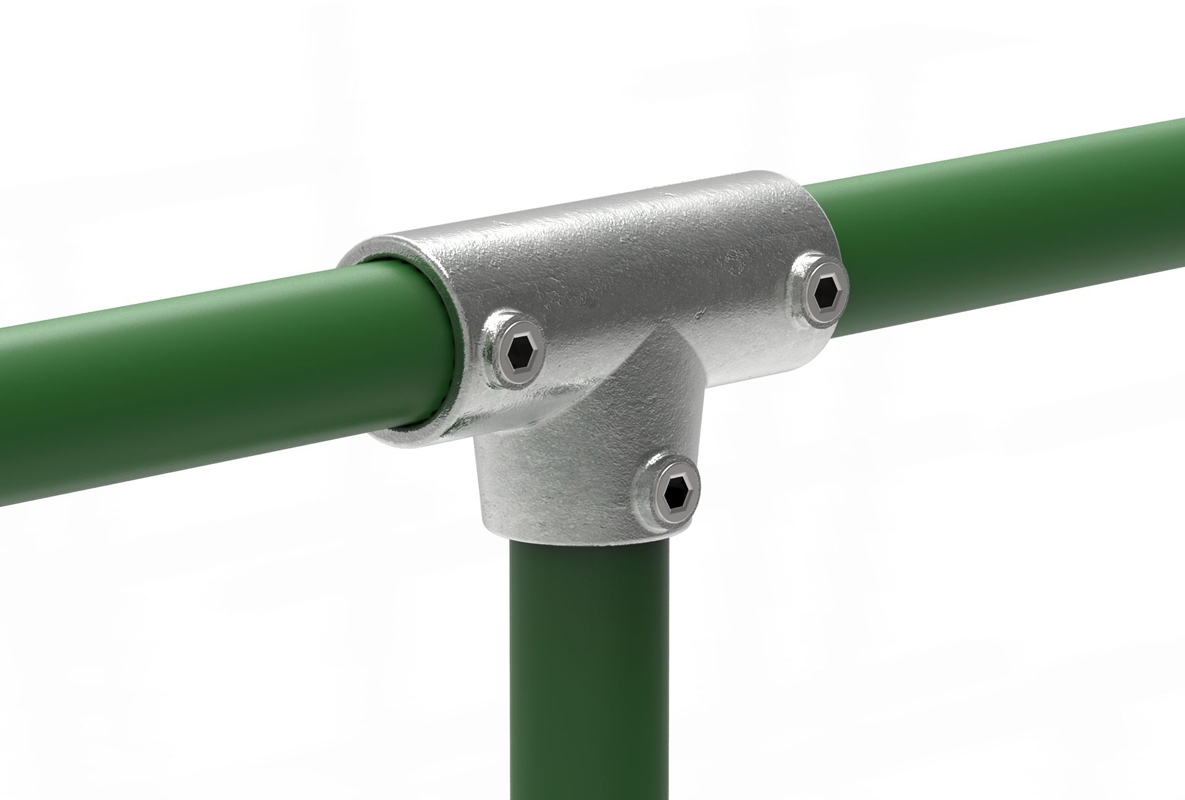 Rohrverbinder T-Stueck lang verstellbar 0-11° Ø 42-4 mm -1 1-4- - Temperguss verzinkt - 155C42-155C42