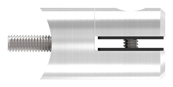 Blechhalter - Plattenhalter Ø 25 mm Edelstahl V4A – Anschluss 42-4 mm inkl- Schrauben - Gummieinlage-12-2102.1