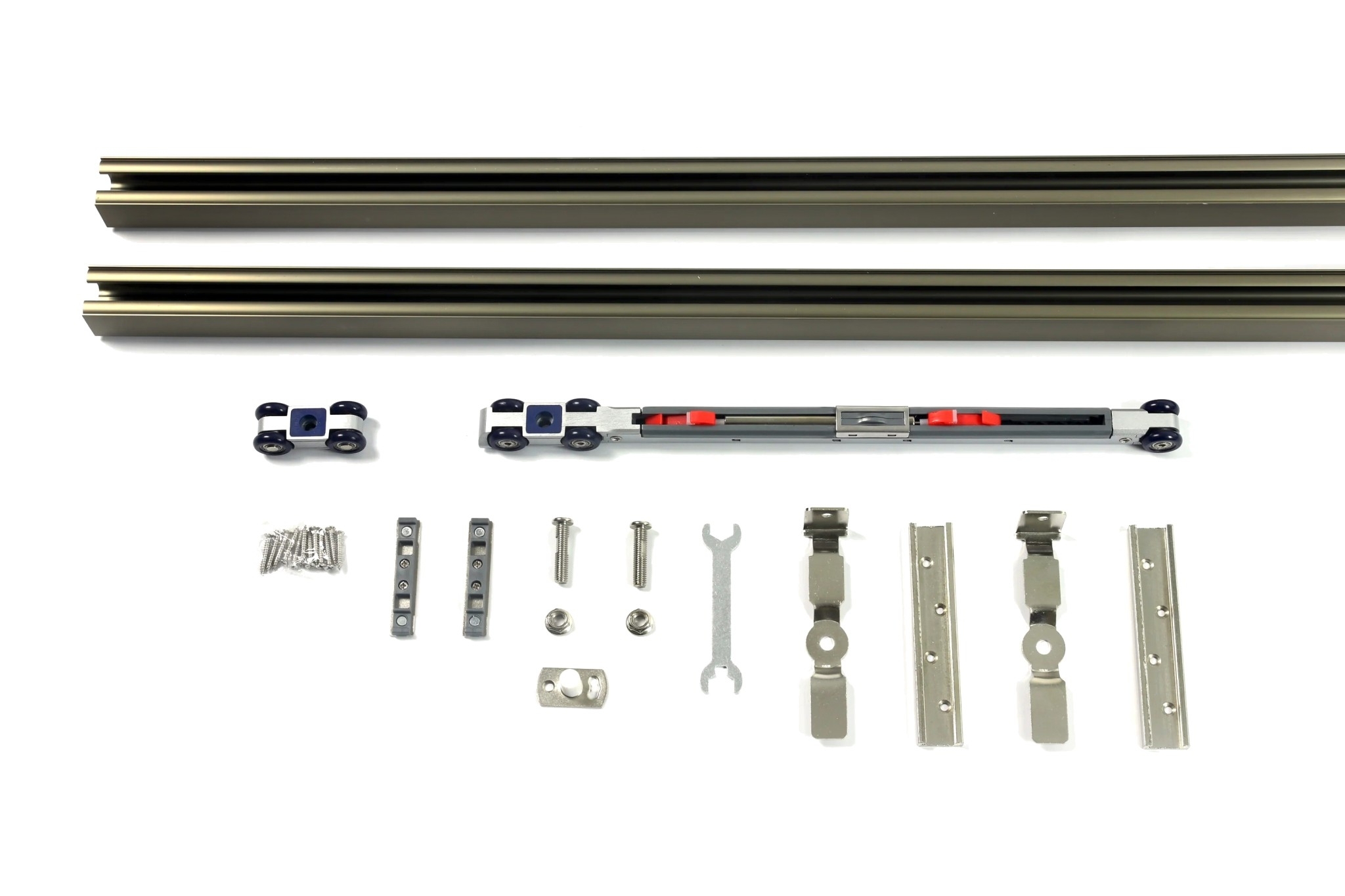 Schiebebeschlag Aluminium 3 m Profil 60 kg Tragfaehigkeit Eloxiert Set-89-11FGSWSSS3000ALSET-A.4