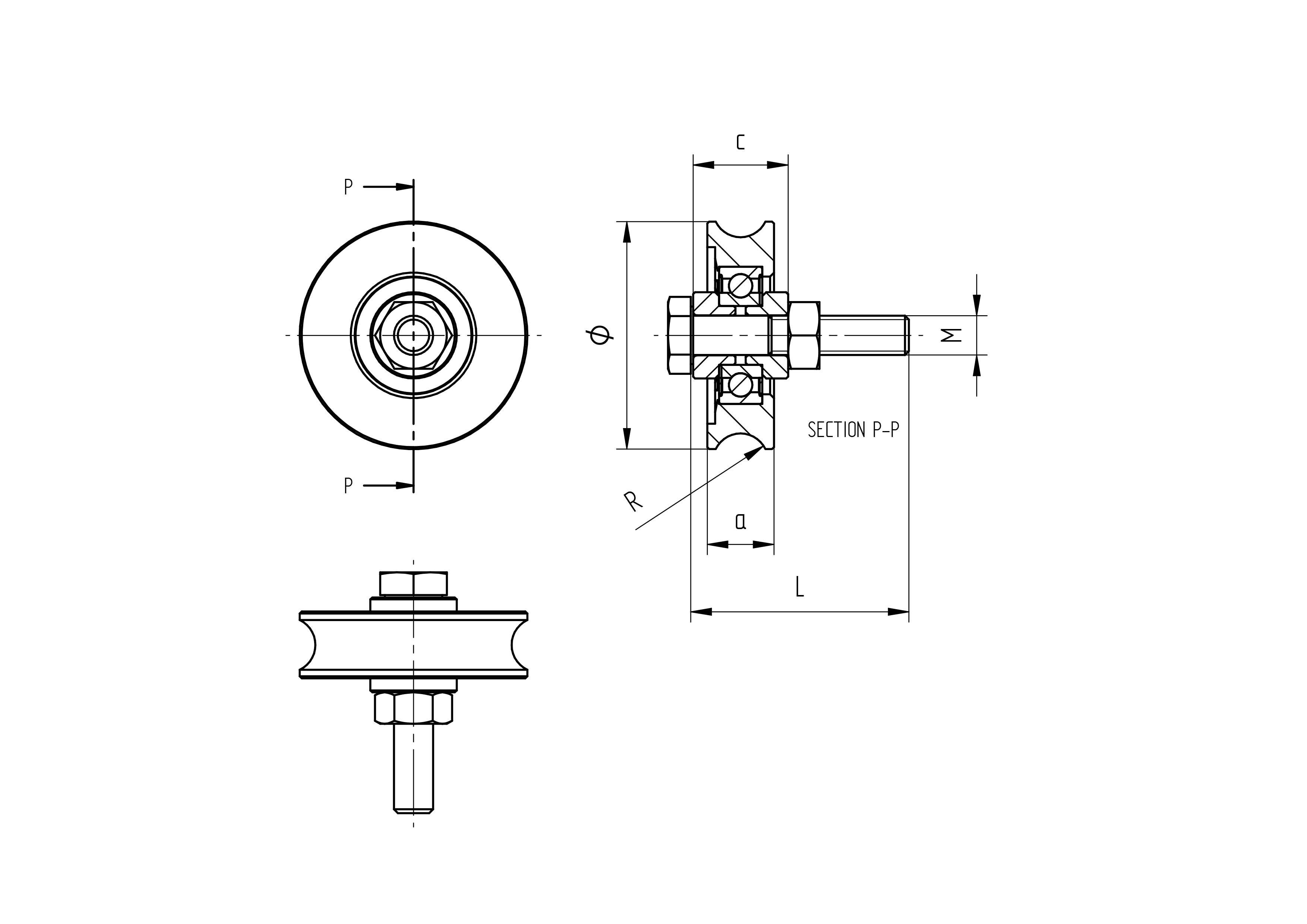 Schiebetorrolle Stahl verzinkt Ø 100 mm mit U-Rille fuer 400 kg Tore-89-11H06U100-A.4