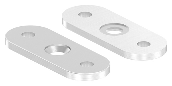 Handlaufanschlussplatte 63x25x4 mm -flach- V2A-11-2140-A.4