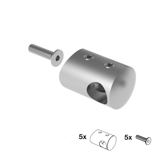 Querstabhalter V2A fuer Rohr Ø 42-4 mm - Stab Ø 12 mm neigungsverstellbar 5er Set-89-11A0830042SET5-A.4