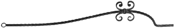 Bauchstab - Laenge- 1000 mm - Material- 12x12 mm - Stahl S235JR- roh-30-1183.8