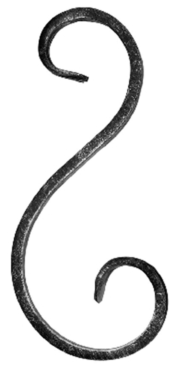 S-Schnecke - Masse- 150x65 mm - Material- 12x5 mm - Stahl S235JR- roh-30-3721.8