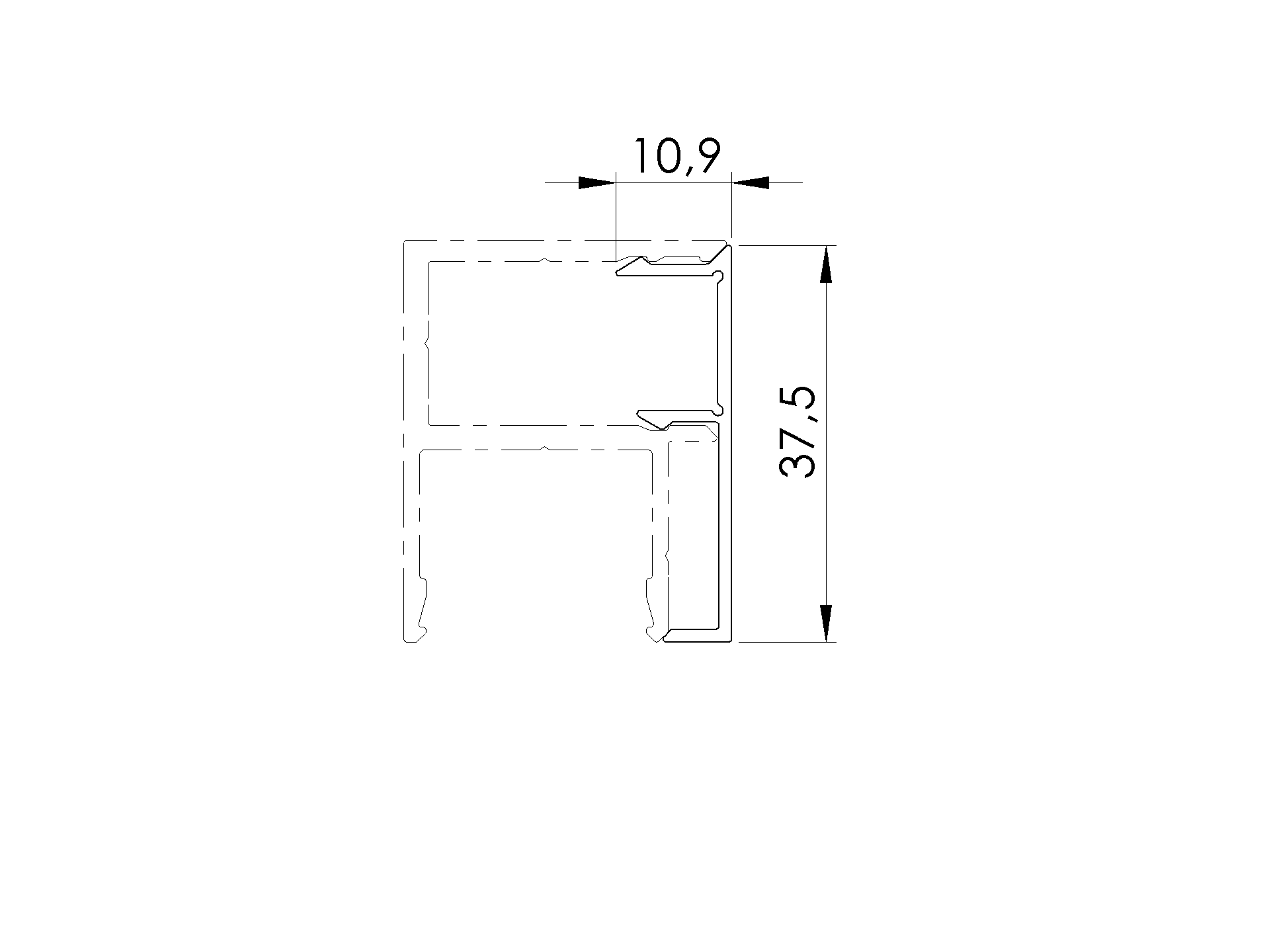 Abdeckleiste Aluminium 6000 mm Satin Inox Optik fuer Zaunadapter 20V-89-11FGAF20G6000SVA-A.4