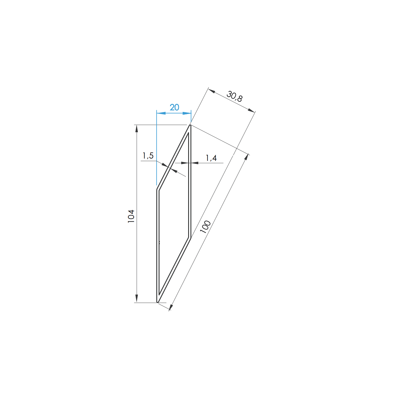 Aluminium-Jalousie fuer den Zaun 20x104-6000mm-89-11FGL1S20X1046000N-A.4