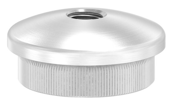Einsteckkappe Edelstahl V2A fuer Rohr Ø 33-7 x 2-5 mm- M8 Gewinde- gewoelbt-11-5061.4