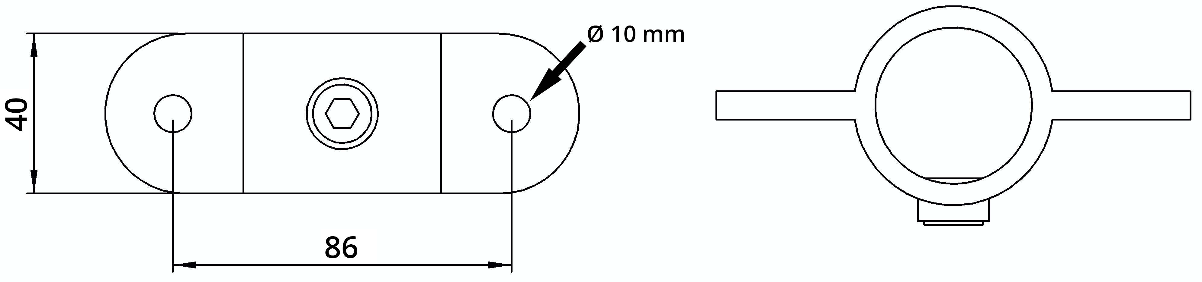 Rohrverbinder - Gelenkauge doppelt - 167MB34 - 33-7 mm - 1- - Feuerverzinkt u. Elektrogalvanisiert-167MB34