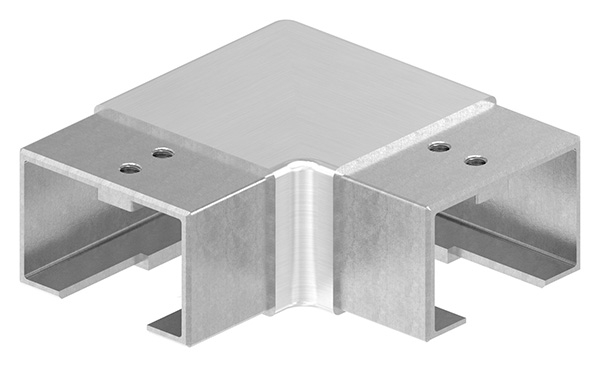 Verlaufsecke 90° - horizontal - fuer Quadrat-Nutrohr- 60x40 mm - V2A-12-2320.5