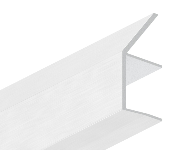 Regenrinne Aluminium eloxiert fuer Glas 21-52 mm- L = 3000 mm Vordachsystem-88-11VDE-RE-3000.21