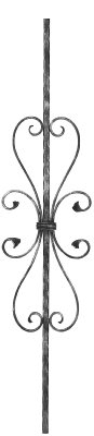 Zierstab - Laenge- 900 mm - Material- 12x12 mm - gehaemmert - Stahl -Roh- S235JR-30-1068.8
