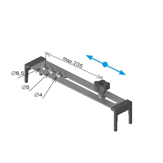 Bohrvorrichtung Edelstahl Kunststoff D42-4x2mm 40x40x2mm mit Ø4-6-5mm-89-11A40580PLASTIC-A.4
