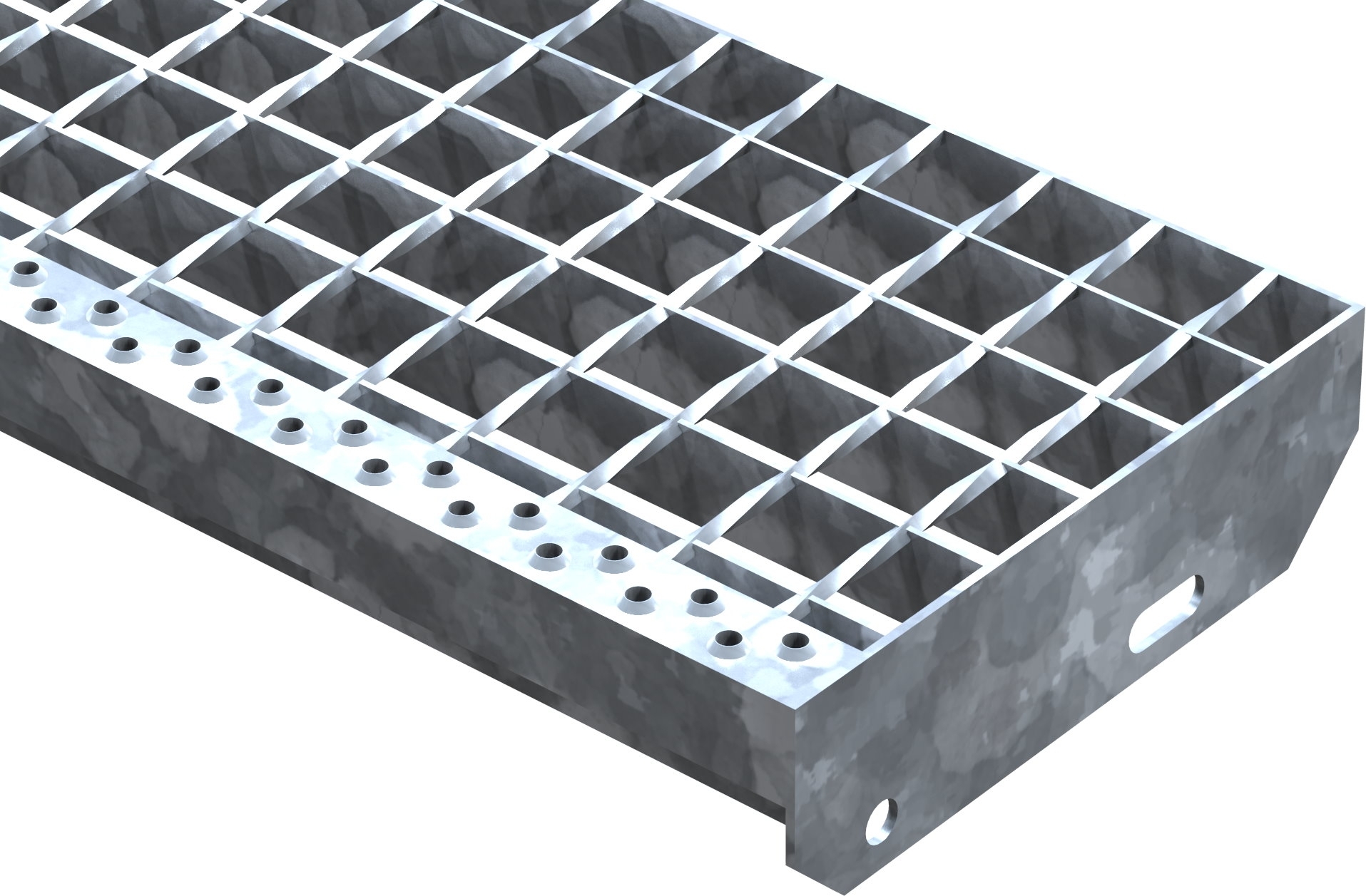 Schweisspressroststufe Metallstufe 800x240 mm Masche 34-38 mm Tragstab 30-2 mm S235JR feuerverzinkt-25-802430302.7
