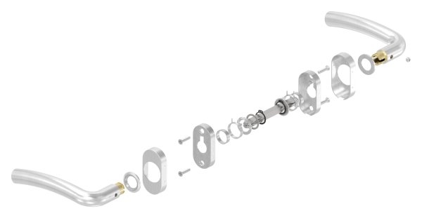 V2A Tuerdrueckerpaar drehbar inklusive 8 mm Drueckers-11-3982.4