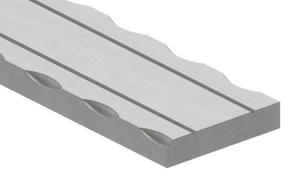 Flacheisen 50x10 mm 2-fach gerillt 3000mm Stahl S235JR roh Schmiedeeisen-30-1371.8