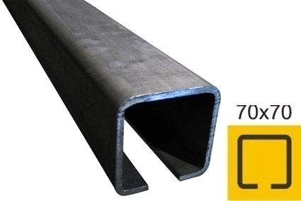 Laufschiene Stahl roh 70 x 70 x 4-0 mm fuer Schiebetore L=6000 mm-89-11H0270X70FE6000-A.4