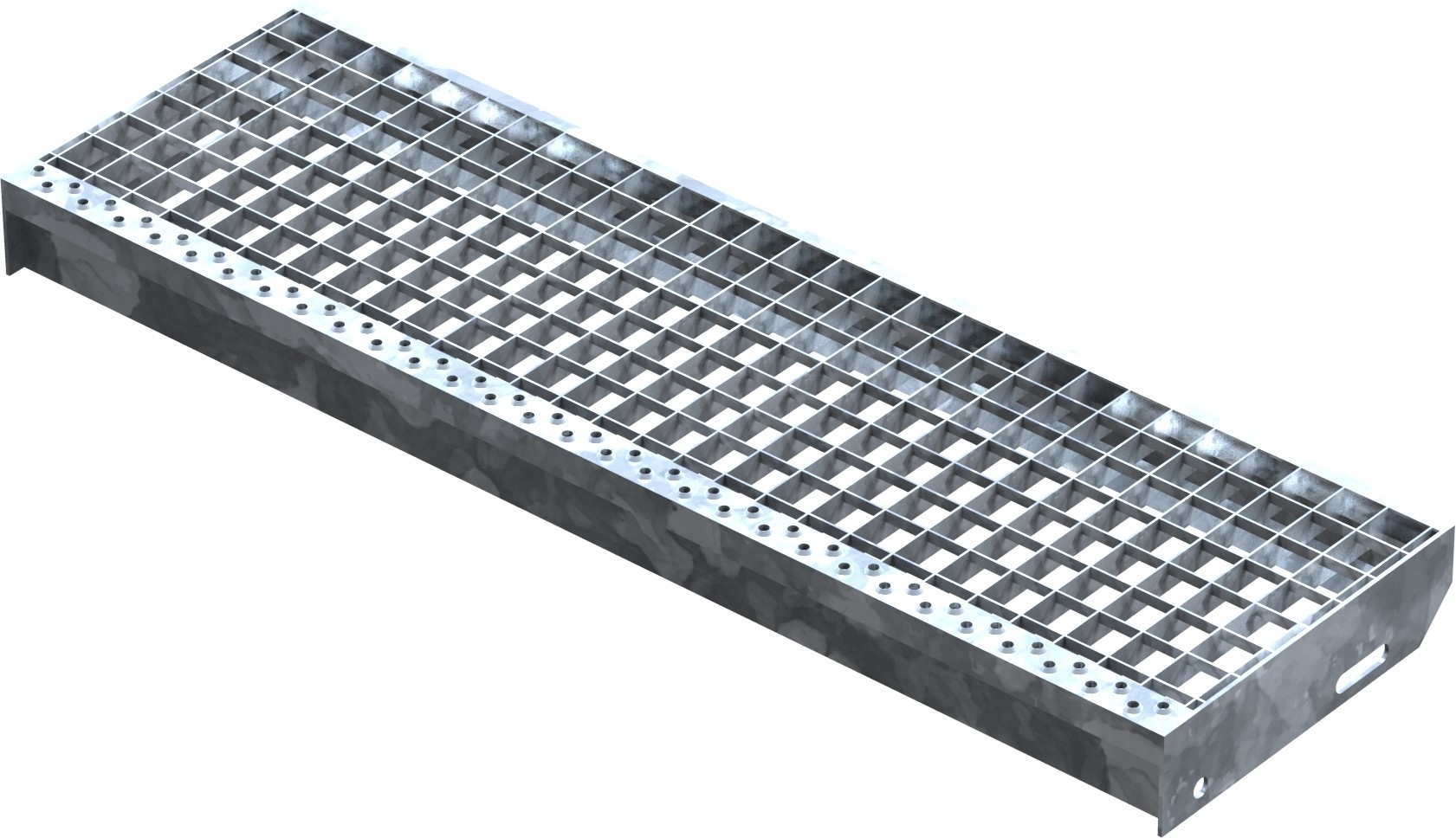 Gitterroststufe Treppenstufe Masse- 900x270 mm 30-30 mm S235JR -St37-2- im Vollbad feuerverzinkt-40-902730.7