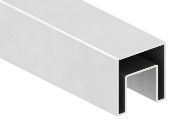 Quadratnutrohr Edelstahl V4A 40 x 40 x 1-5 mm Nut 24 x 24 mm L 3000 mm-88-1160337.V4A3M