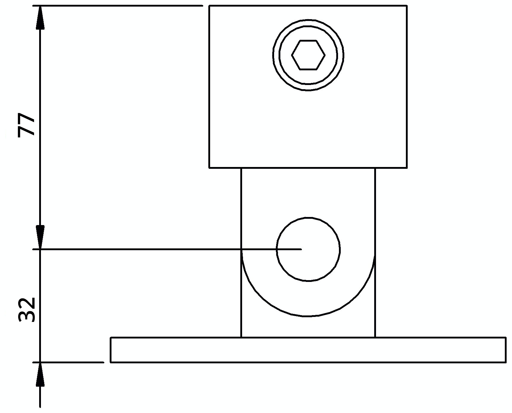 Rohrverbinder - Gelenkfuss - 169D48 - 48-3 mm - 1 1-2- - Feuerverzinkt u. Elektrogalvanisiert-169D48