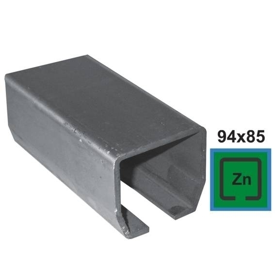 Laufschiene Stahl verzinkt 94 x 85 x 5 mm Omega-Profil L = 3000 mm-89-11H0294X85ZN3000-A.4