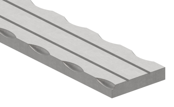Flacheisen 40x8 mm 2-fach gerillt 3000mm Stahl S235JR roh Zierprofil-30-1370.8