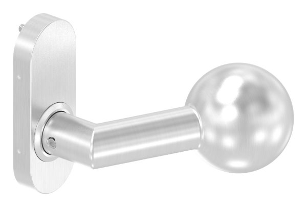 Drueckerknopf Edelstahl V2A Ø 50 mm drehbar gekroepft rechts-88-11612-VA-D.R