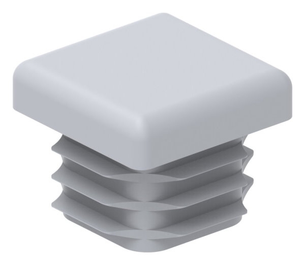 Einsteckkappe Kunststoff fuer Quadratrohr 20 x 20 mm- Wandstaerke 1-5-2-0 mm- grau-88-11178-20X20.G