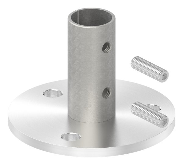 Wand- und Bodenanker Masse- Ø 100x6 mm fuer Rundrohr Ø 33-7x2-5 mm -V2A-11-3011.4