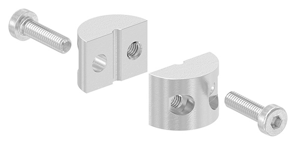 Rundklemme Edelstahl V4A fuer Seil Ø 2 mm 2-teilig-88.11100072002