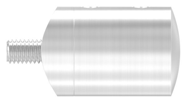 Querstabhalter V2A Edelstahl – Anschluss 33-7 mm fuer Rundstaebe 10 mm mit Sackloch Abschluss links inkl- Schrauben-11-1032.4