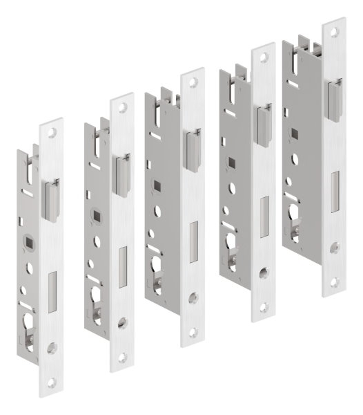 Rohrrahmenschloss verzinkt- Stulpe Edelstahl geschliffen- Abstand 72 mm- Dornmass 18 mm-88-1140106.72
