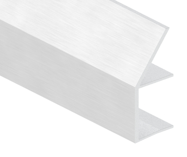 Regenrinne Aluminium eloxiert fuer Glas 21-52 mm- L = 3000 mm Vordachsystem-88-11VDE-RE-3000.21