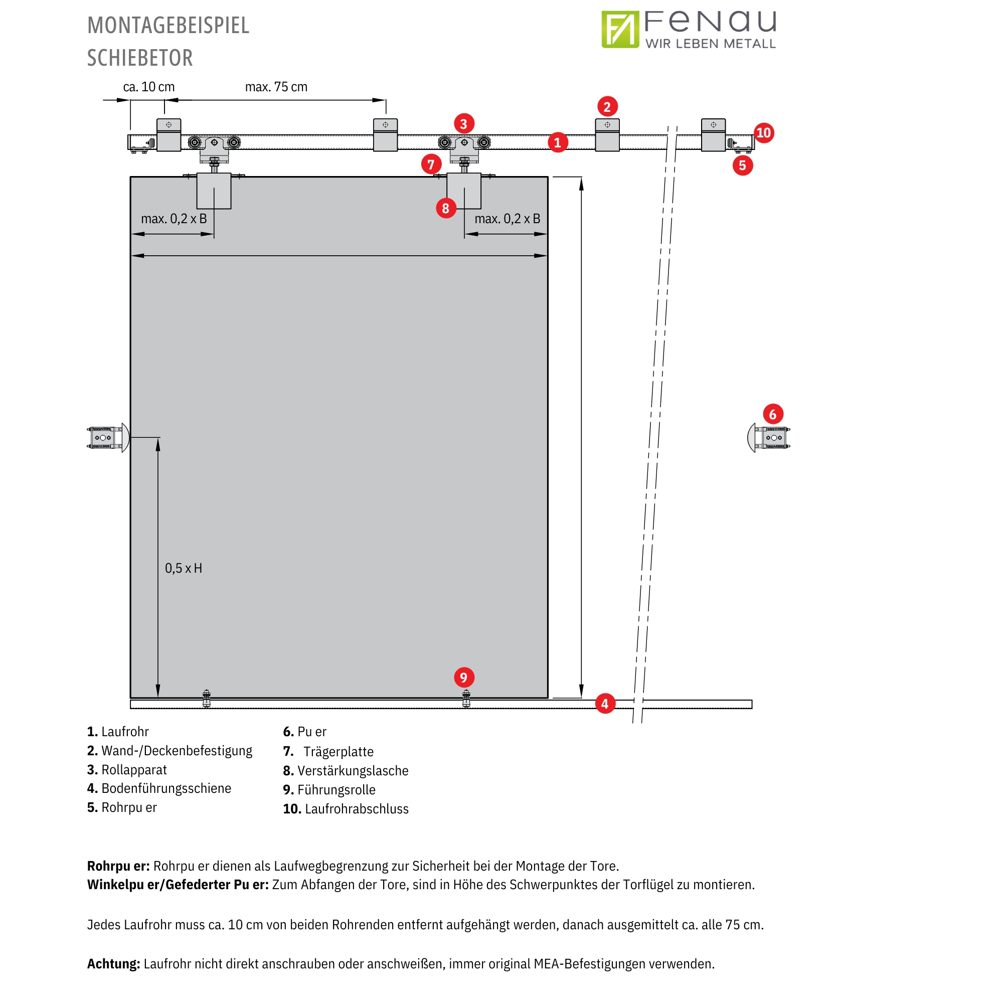 Gussrolle lose Haengetor MEA Grauguss Ø 105 mm bis 140 kg 10330447-60-0010.9