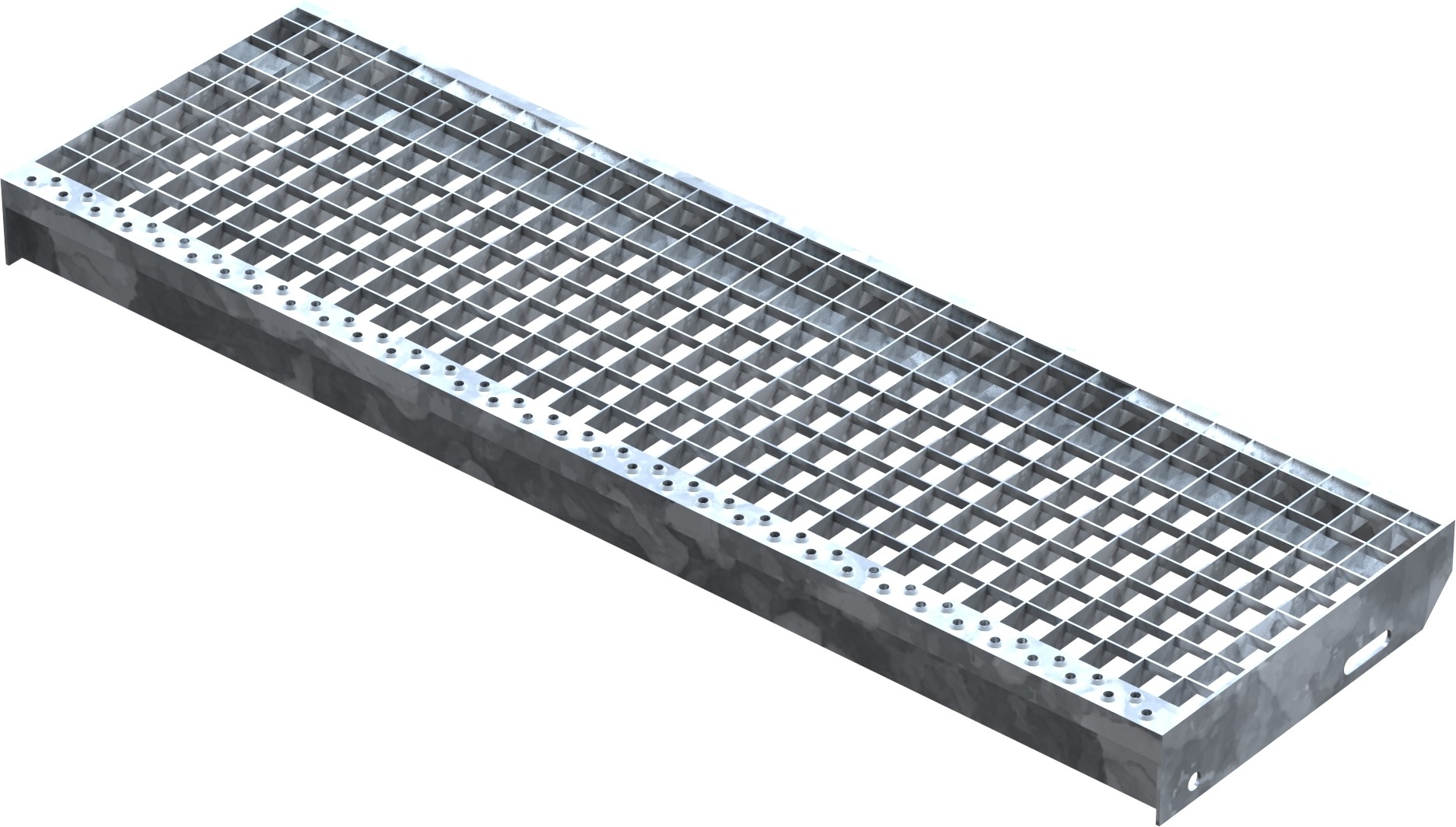 Gitterroststufe Treppenstufe Masse- 1000x305 mm 30-30 mm S235JR -St37-2- im Vollbad feuerverzinkt-40-1003030.7