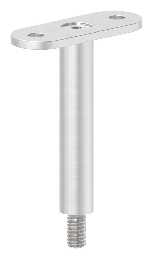 Edelstahl Traegerstift Ø 14 mm mit Halteplatte Anschluss- flach - Aussengewinde M8 - V2A-11-3825.4
