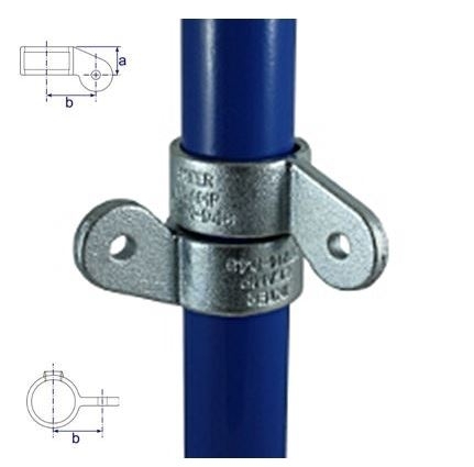 Rohrverbinder - Gelenkauge einfach abgewinkelt - 172MD48 - 48-3 mm - 1 1-2- - Feuerverzinkt u. Elektrogalvanisiert-172MD48
