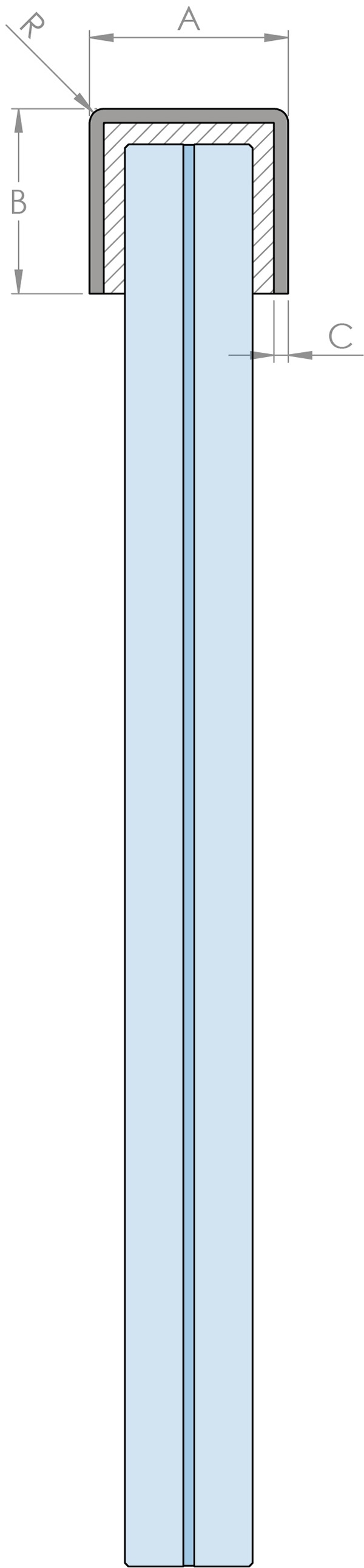 Kantenschutz - Masse- 24x20x2 mm - Laenge- 3000 mm - V2A-12-2210.4
