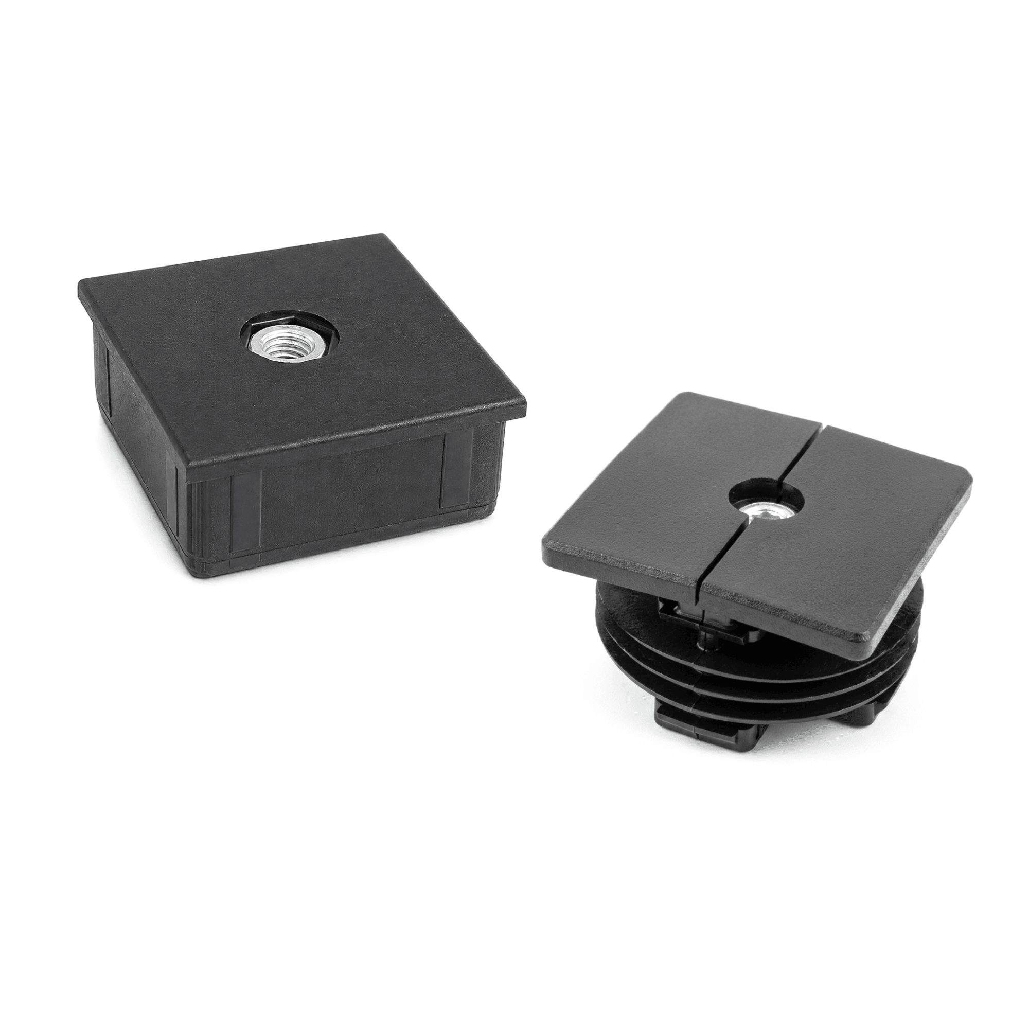 Einsteckbuchse Schwarz fuer Quadratrohre mit Gewinde M12-EINSTECKBUCHSE.QM12