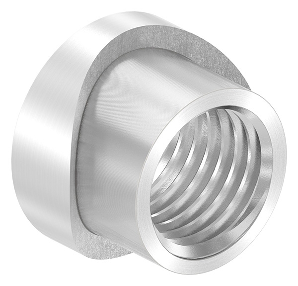 Gewindehuelse Edelstahl V2A fuer Rohr Ø 42-4 mm Gewinde M20 geschliffen Korn 240-88-1151352-240.42