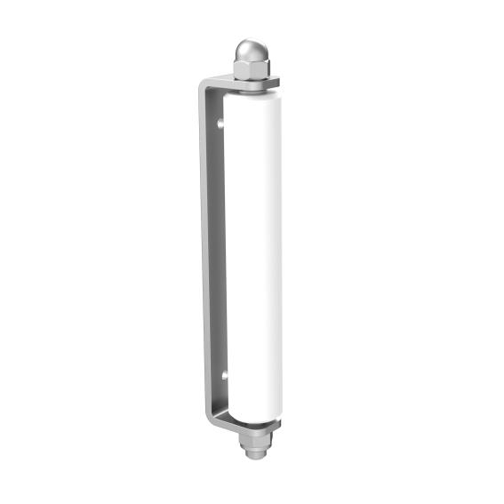 Fuehrungsrolle mit Halter Stahl verzinkt - Nylon Rolle Ø 66 mm L=305 mm weiss-89-11H21305W-A.4