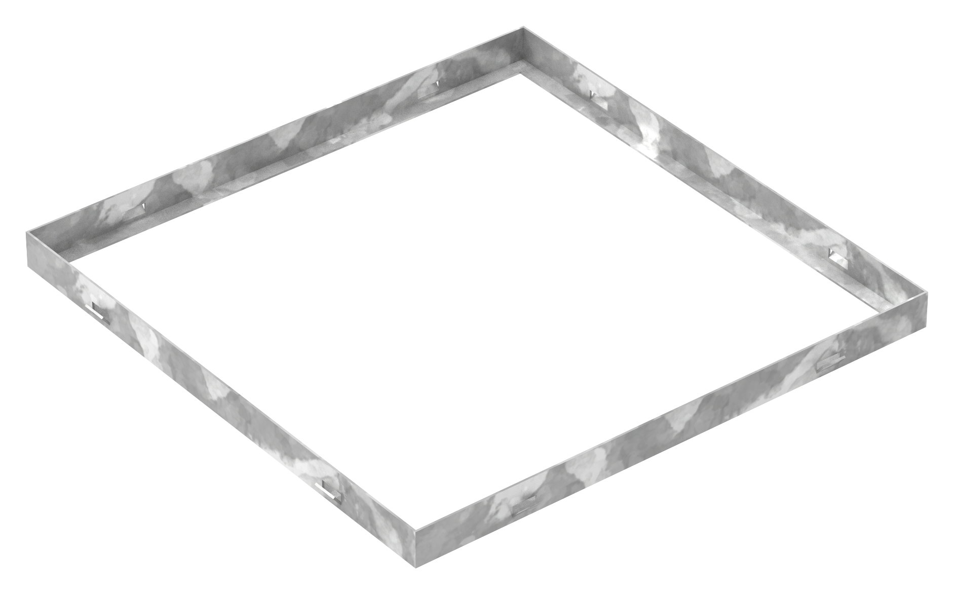 Zarge - Masse- 500x500x33 mm - fuer Rosthoehe 30 mm - aus S235JR -St37-2- bandverzinkt-23-505030.7