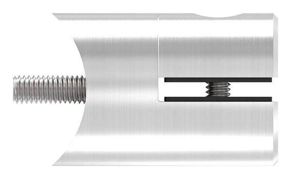 Blechhalter - Plattenhalter Ø 32 mm Edelstahl V2A – Anschluss 42-4 mm inkl- Schrauben - Gummieinlage-12-2112.4