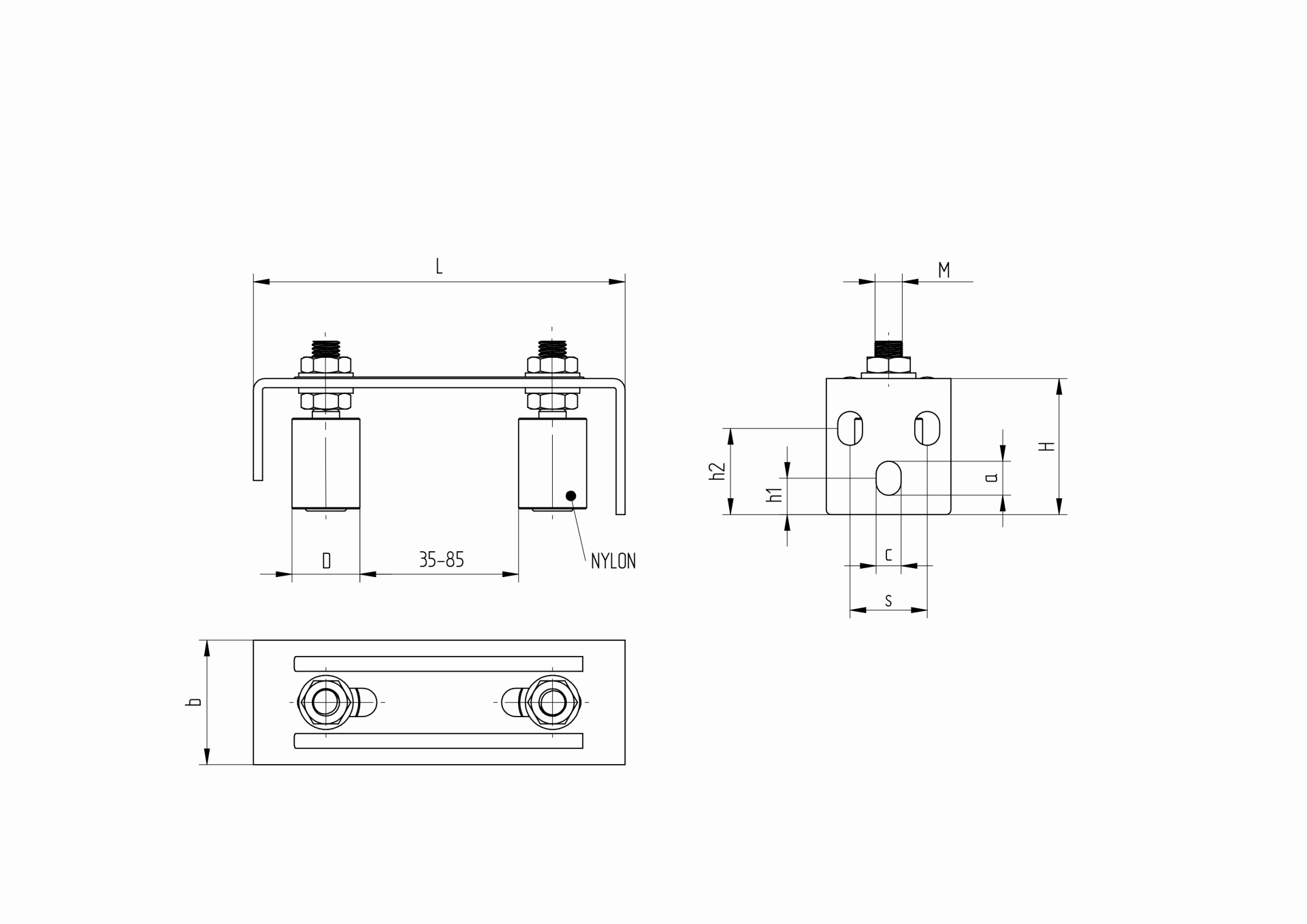 Rollenfuehrung Stahl verzinkt pulverbeschichtet RAL 7016 L=165 mm verstellbar-89-11H122S-A.4