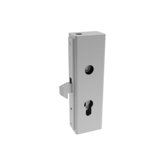 Schiebetor-Schlosskasten Stahl roh 60 x 40 x 200 mm mit Hakenschloss-89-11H4660X40-A.4