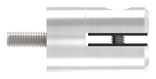 Blechhalter - Plattenhalter Ø 25 mm Edelstahl V4A – Anschluss flach - gerade inkl- Schrauben - Gummieinlage-12-2100.1