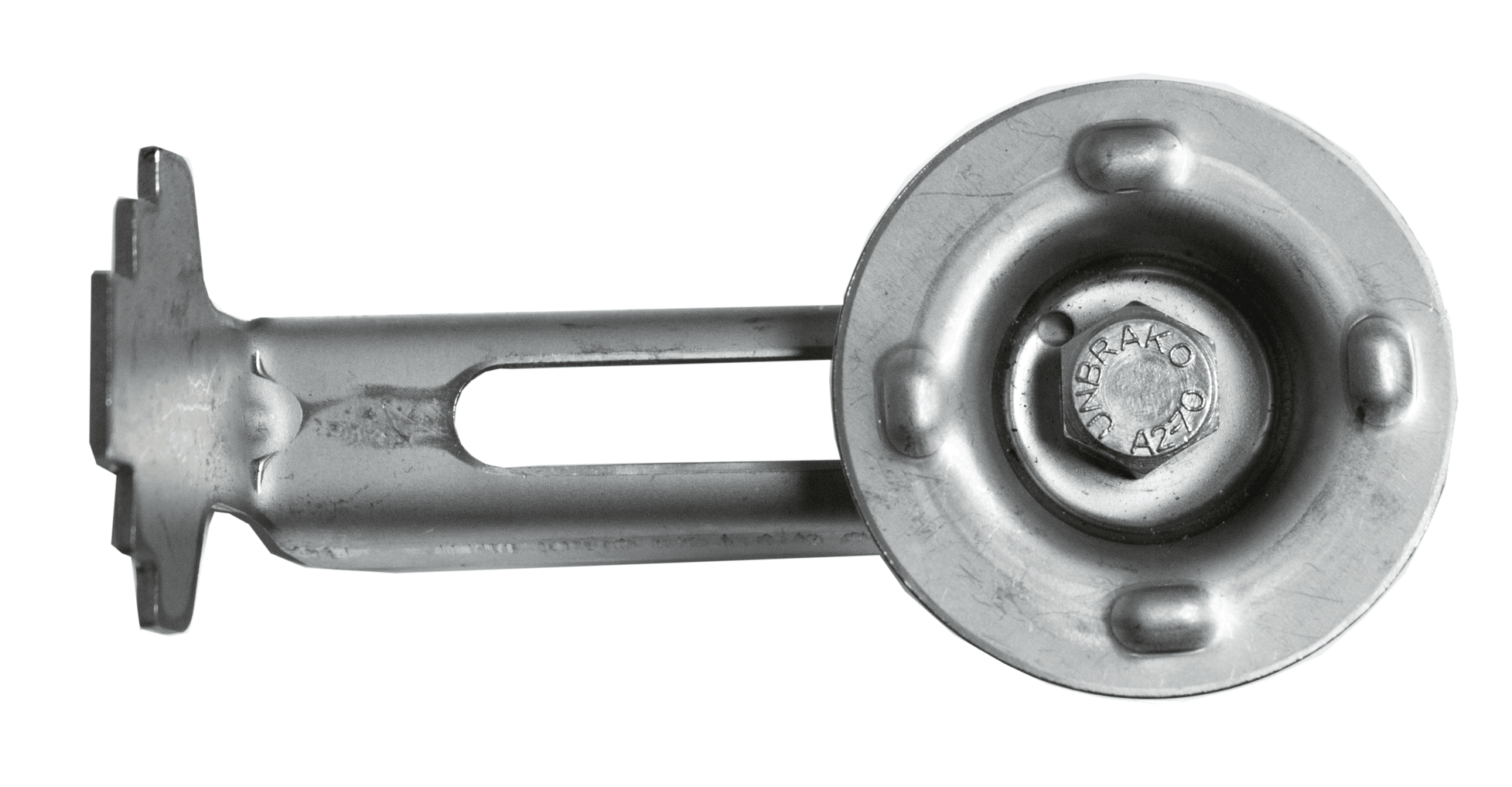 Gitterrost-Klemme mit Teller Rosthoehe 30mm MW- -30 mm - 30 mm- V2A - A2 – gebeizt-26-KLEMME10.4