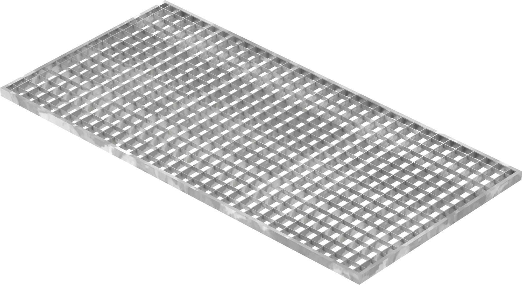 Lichtschachtrost Baunormrost - Masse-  490x990x20 mm 30-30 mm - aus S235JR -St37-2- im Vollbad feuerverzinkt-23-49993020.7