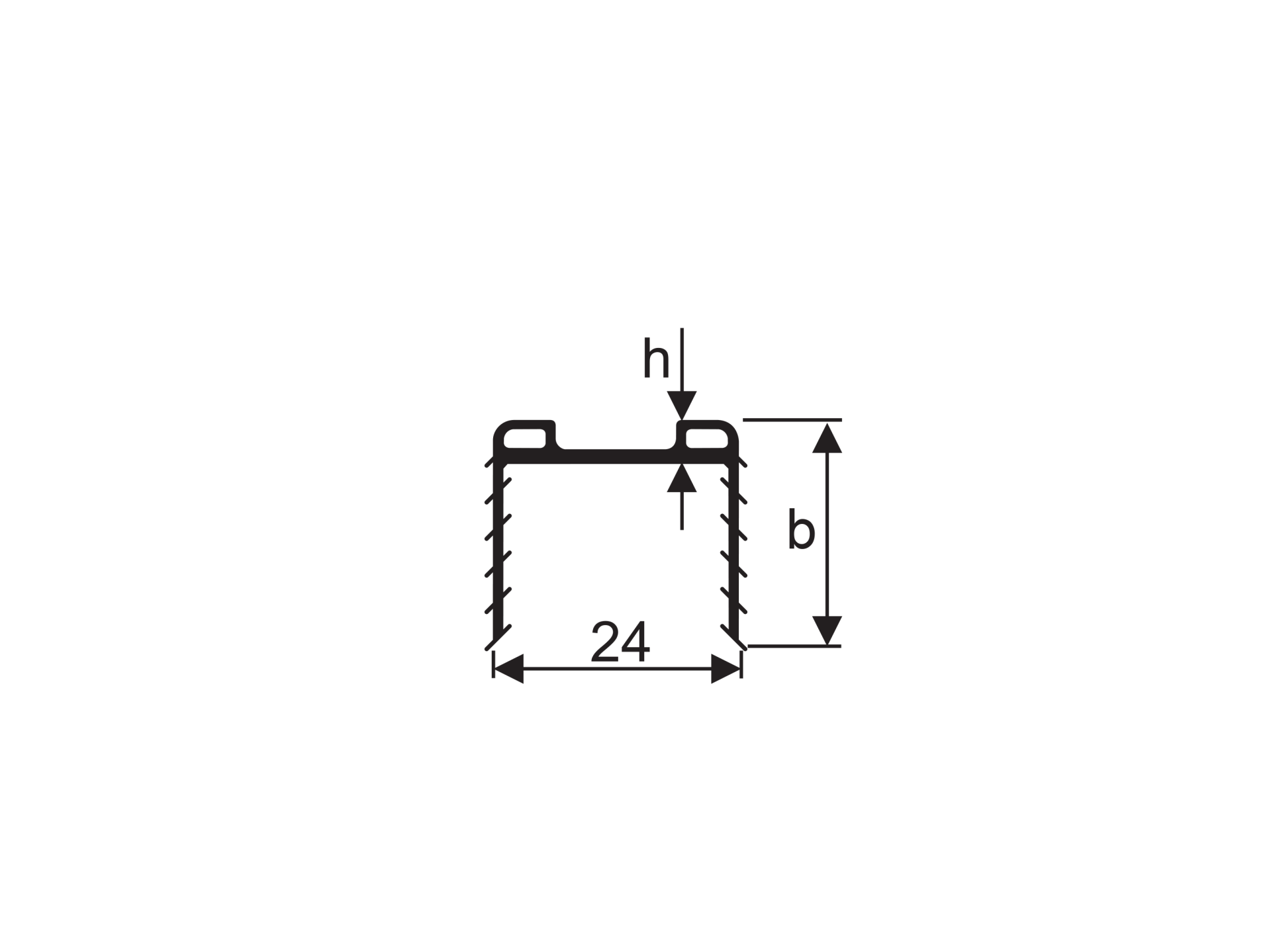 Profildichtung EPDM fuer Glas 20-76-21-52 mm- Schwarz- 5000 mm Laenge-89-11A195042215000-A.4