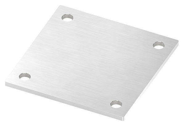 Ankerplatte Masse- 150 x 150 x 6 mm mit 4 Bohrungen á Ø 14 mm V2A-11-2213.4